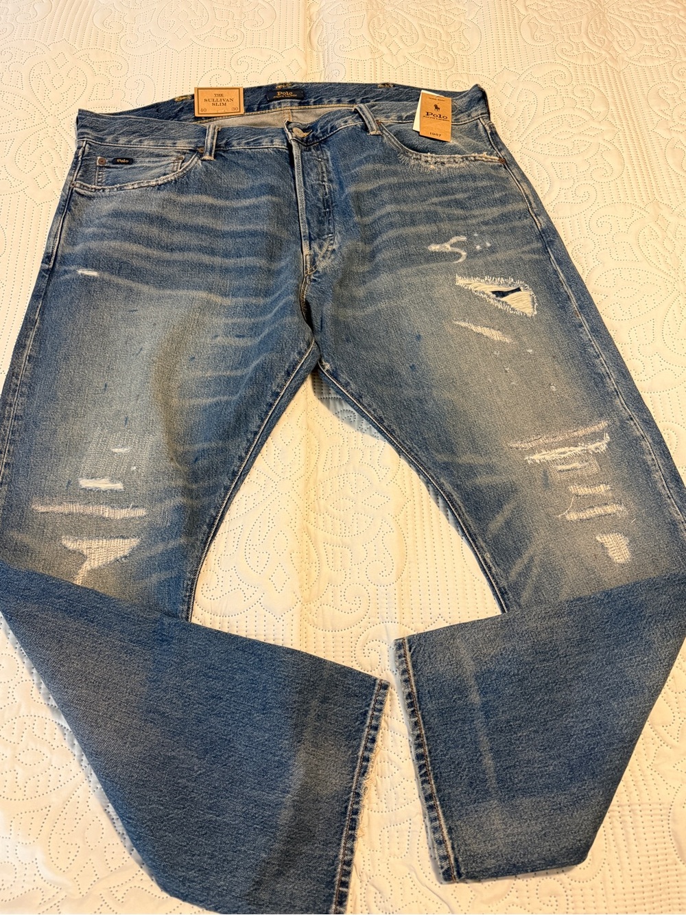 Polo Ralph Lauren Men’s Sullivan Slim distressed jeans 40 X 30